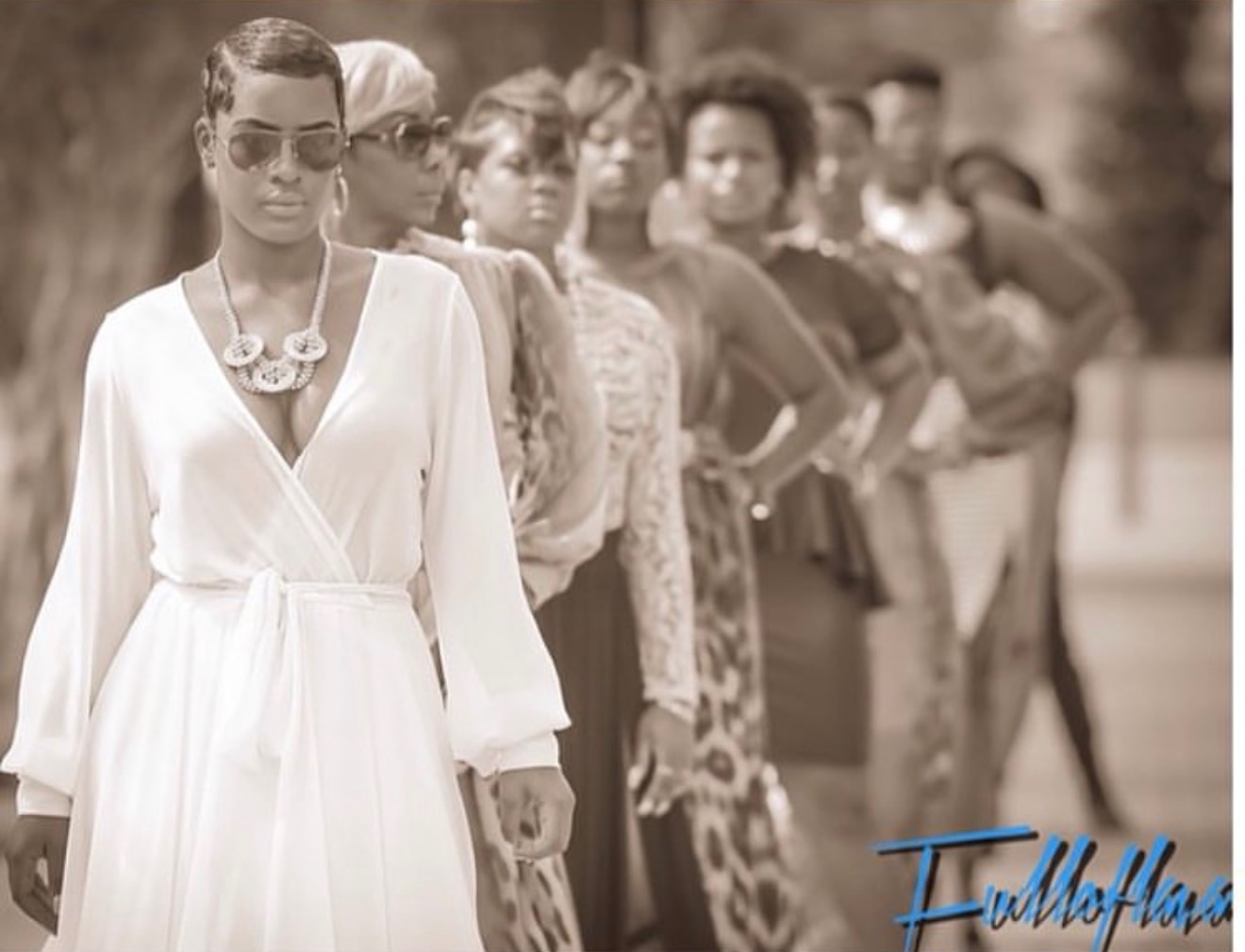 Royal Bleau runway lineup in white